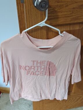 The North Face Light Pink Logo Crop Tee